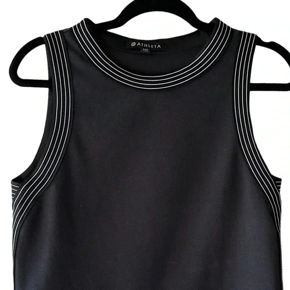 ATHLETA SPORTY TRACKSUIT CROPPED TANK TOP BLACK | LIKE NEW | SIZE: XXS - Picture 2 of 7